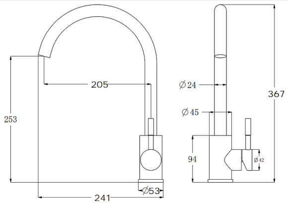 Смеситель для кухни ESKO K45 Black Черный гранит матовый Смеситель для кухни ESKO K45 Black Черный гранит матовый