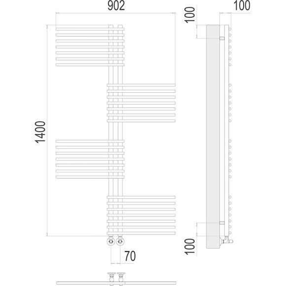 Водяной полотенцесушитель Terminus Европа П28 70х1400 4670078530639 Хром, нижнее подключение, G 1/2" ВР, с комплектом вентилей Водяной полотенцесушитель Terminus Европа П28 70х1400 4670078530639 Хром, нижнее подключение, G 1/2" ВР, с комплектом вентилей
