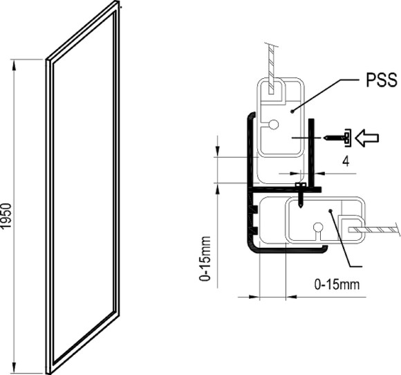 Душевая стенка Ravak Supernova PSS-80 940401O2Z1 профиль Белый стекло Transparent Душевая стенка Ravak Supernova PSS-80 940401O2Z1 профиль Белый стекло Transparent