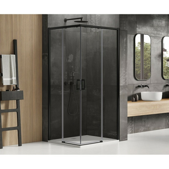 Душевой уголок New Trendy Prime Black 70х70 D-0350A/D-0351A профиль Черный стекло прозрачное Душевой уголок New Trendy Prime Black 70х70 D-0350A/D-0351A профиль Черный стекло прозрачное