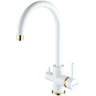 Смеситель для кухни Paulmark Essen Es213211-431BR Белый матовый Бронза