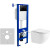 Комплект унитаза WeltWasser Merzbach 043 GL-WT 10000009939 с инсталляцией Berges Atom 410 040332 с сиденьем Микролифт и Черной матовой клавишей смыва