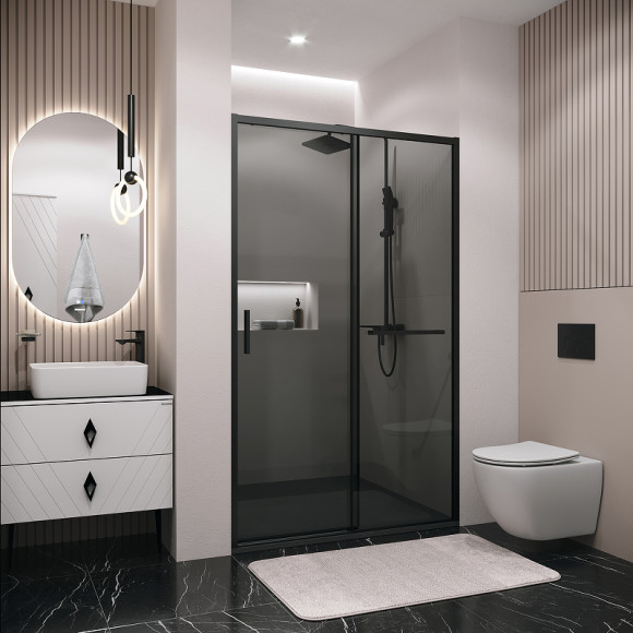 Душевая дверь Grossman Style 110 100.K33.05.110.21.10 профиль Черный матовый стекло тонированное Душевая дверь Grossman Style 110 100.K33.05.110.21.10 профиль Черный матовый стекло тонированное