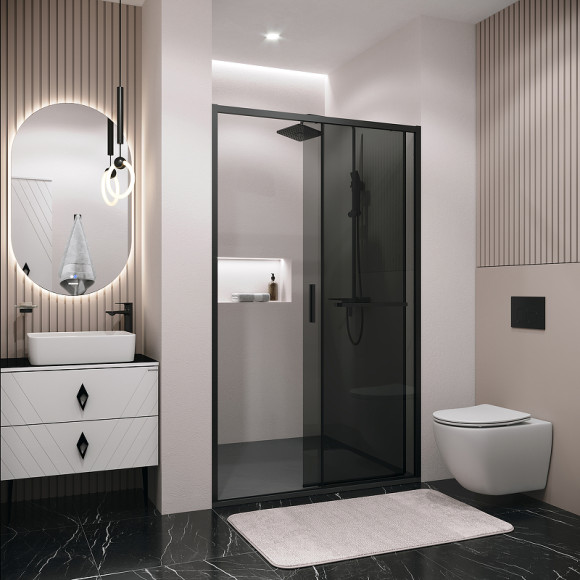 Душевая дверь Grossman Style 110 100.K33.05.110.21.10 профиль Черный матовый стекло тонированное Душевая дверь Grossman Style 110 100.K33.05.110.21.10 профиль Черный матовый стекло тонированное