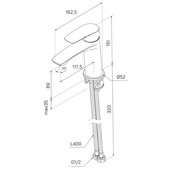 Смеситель для раковины Milardo Rora RORSB00M01 Хром