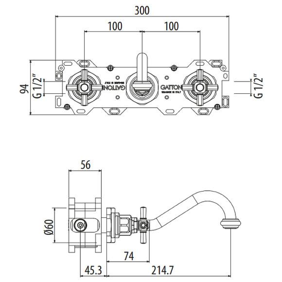 Смеситель для раковины Gattoni TRD TR105/18C0 Хром Смеситель для раковины Gattoni TRD TR105/18C0 Хром