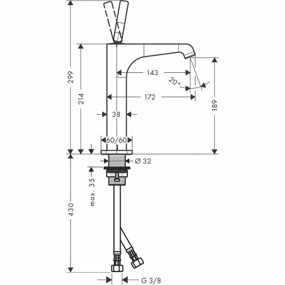 Смеситель для раковины Axor Citterio E 36103000 Хром Смеситель для раковины Axor Citterio E 36103000 Хром