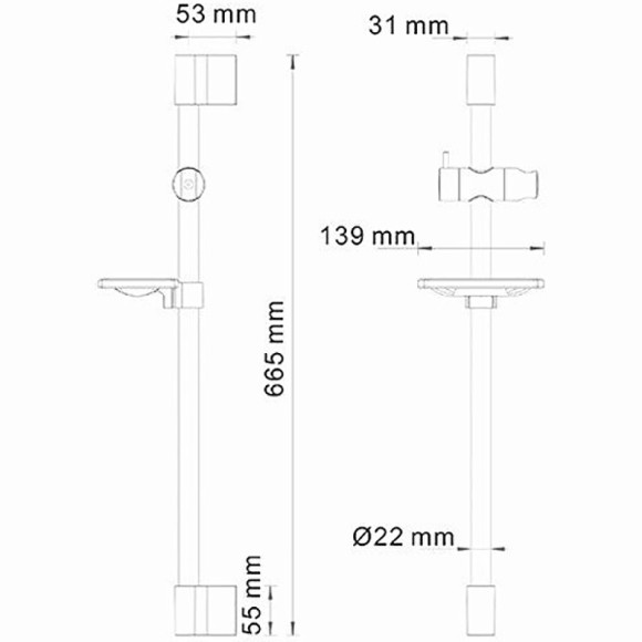 Душевая штанга WasserKRAFT A063 Хром Душевая штанга WasserKRAFT A063 Хром