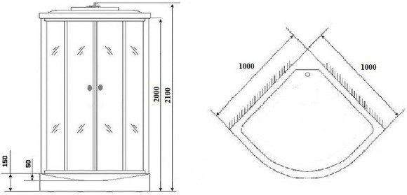 Душевая кабина Niagara Luxe 100x100 NG-7702W без гидромассажа Душевая кабина Niagara Luxe 100x100 NG-7702W без гидромассажа