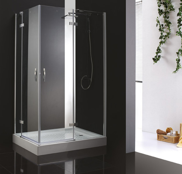 Душевой уголок Cezares Bergamo 100x90 R BERGAMO-W-AH-2-100/90-C-Cr-R профиль Хром стекло прозрачное