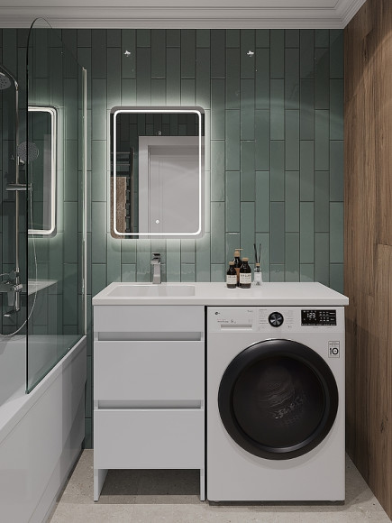 Тумба с раковиной Orange Sistema 110 L ST-110TUW+RAL Белая глянцевая Тумба с раковиной Orange Sistema 110 L ST-110TUW+RAL Белая глянцевая