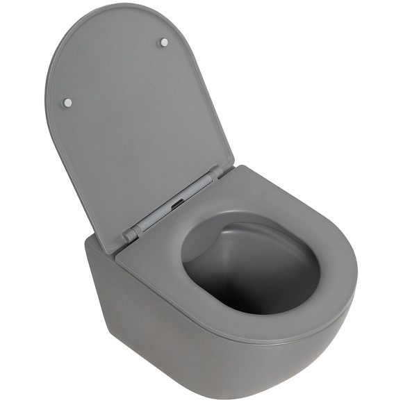 Унитаз BelBagno Colorato BB062CHR-GR/BB062SC-GR подвесной Серый матовый с сиденьем Микролифт