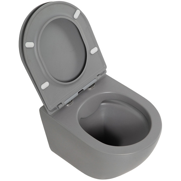 Унитаз BelBagno Colorato BB062CHR-GR/BB062SC-GR подвесной Серый матовый с сиденьем Микролифт