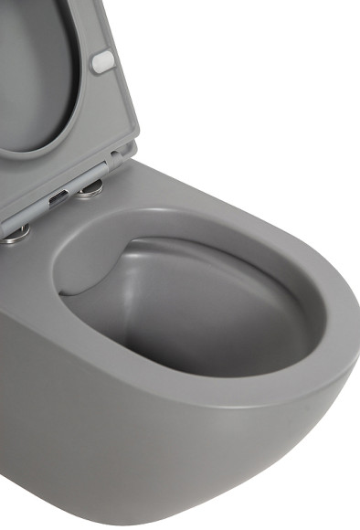 Унитаз BelBagno Colorato BB062CHR-GR/BB062SC-GR подвесной Серый матовый с сиденьем Микролифт