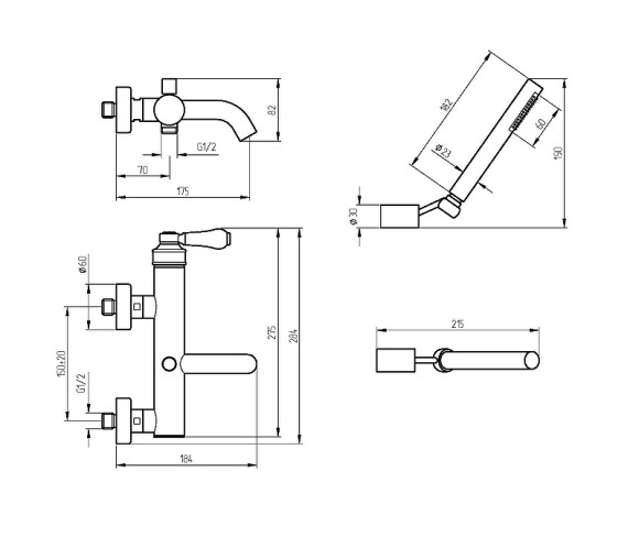 Смеситель для ванны Migliore Ermitage Mini 28589 Бронза