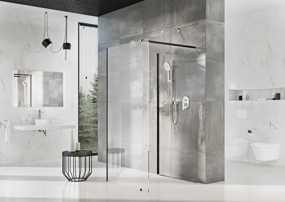 Душевая перегородка Ravak ST Walk-In Corner 110x80 GW1CD4300Z1 профиль Черный стекло Transparent Душевая перегородка Ravak ST Walk-In Corner 110x80 GW1CD4300Z1 профиль Черный стекло Transparent