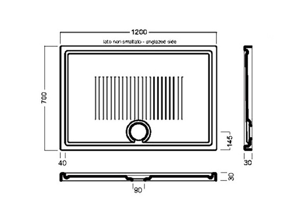 Керамический поддон для душа Hatria Lif H3 120x70 Y1ZZ01 Белый Керамический поддон для душа Hatria Lif H3 120x70 Y1ZZ01 Белый