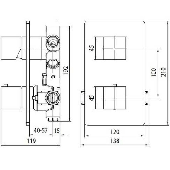 Смеситель для душа Bossini Cube Z00061.073 с термостатом Черный матовый Смеситель для душа Bossini Cube Z00061.073 с термостатом Черный матовый