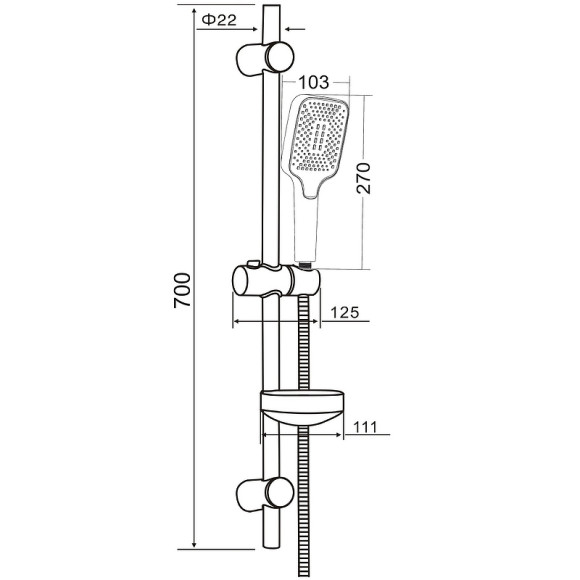 Душевой гарнитур Orange O-Shower OS714b Черный матовый Душевой гарнитур Orange O-Shower OS714b Черный матовый