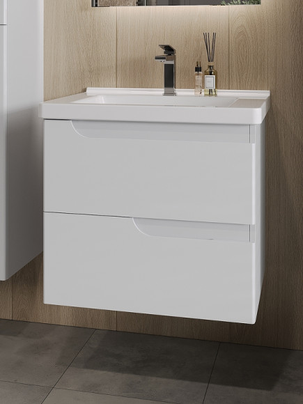Тумба с раковиной Orange Topline-Milano 65 TP-M65-02+RA подвесная Белый глянец Тумба с раковиной Orange Topline-Milano 65 TP-M65-02+RA подвесная Белый глянец
