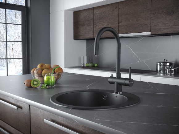 Смеситель для кухни Paulmark Heller He213218-401 Антрацит