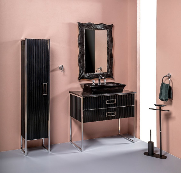 Тумба под раковину Boheme Armadi Art Monaco 100 867-100-BCR Черная Хром