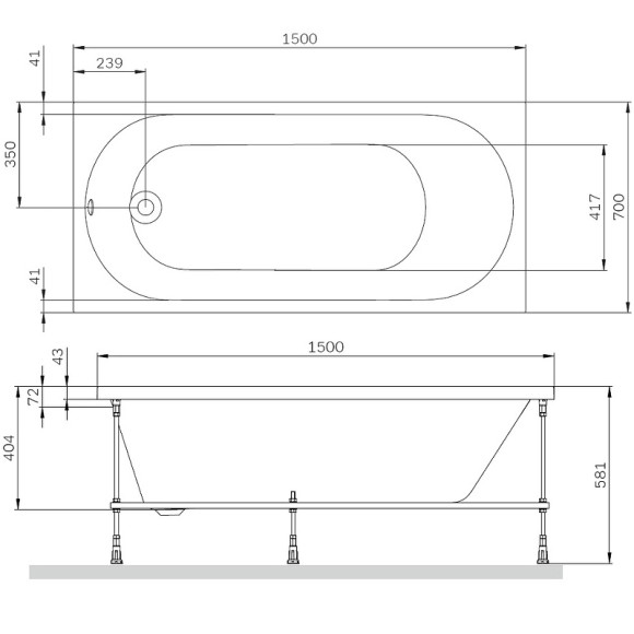 Акриловая ванна AM.PM X-Joy 150х70 W94A-150-070W-A без гидромассажа Акриловая ванна AM.PM X-Joy 150х70 W94A-150-070W-A без гидромассажа
