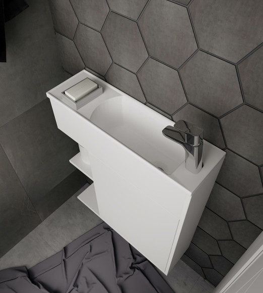 Тумба с раковиной 1MarKa Stretto 70П У94633 подвесная Белый глянец