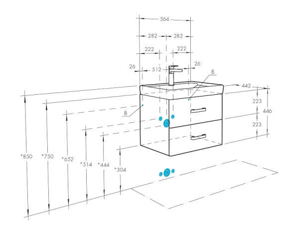 Тумба под раковину Aquaton Америна 60 1A135401AM010 подвесная Белая глянцевая