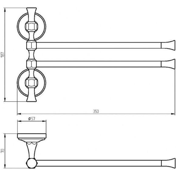 Полотенцедержатель Migliore Fortuna 27675 поворотный Золото Полотенцедержатель Migliore Fortuna 27675 поворотный Золото