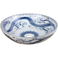 Раковина-чаша Bronze de Luxe Dynasty 40 4008 Белая Синяя