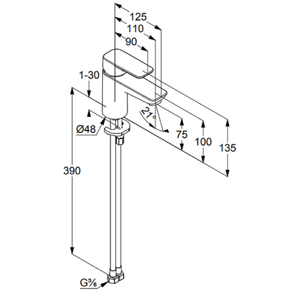Смеситель для раковины Kludi Pure Style 400280575 Хром Смеситель для раковины Kludi Pure Style 400280575 Хром