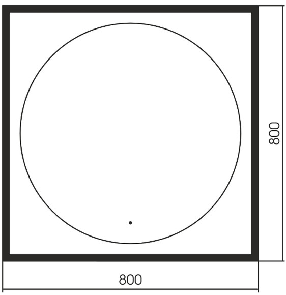 Зеркало Abber See 80 AG6117SCRB с подсветкой Черное с бесконтактным выключателем и диммером