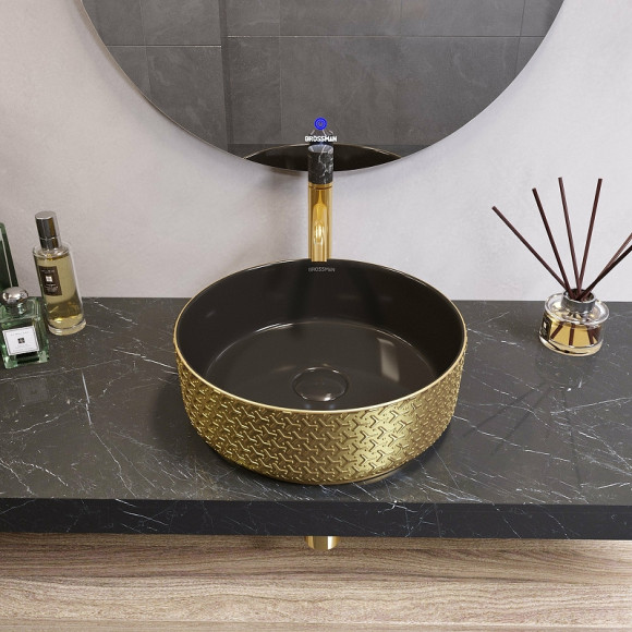 Раковина-чаша Grossman Color 35 GR-5010GBR Золото Черная Раковина-чаша Grossman Color 35 GR-5010GBR Золото Черная