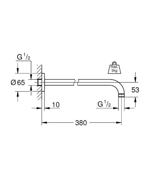 Кронштейн для верхнего душа Grohe Rainshower 28361000 Хром