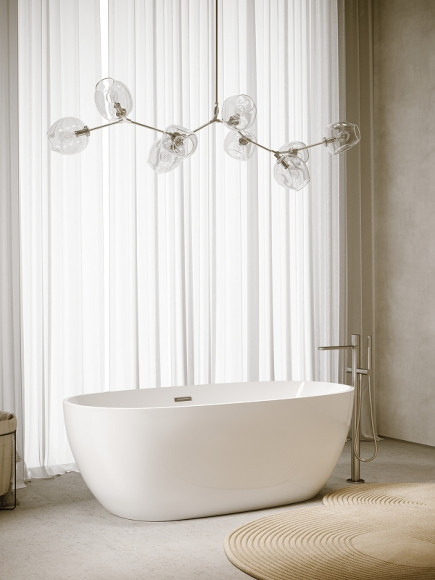 Акриловая ванна Sancos Flo 170x80 FB02 без гидромассажа Акриловая ванна Sancos Flo 170x80 FB02 без гидромассажа