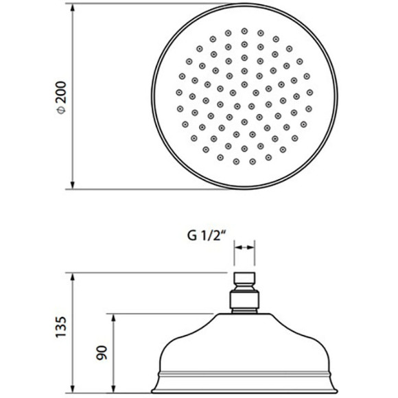 Верхний душ Migliore Roma 19996 Медь