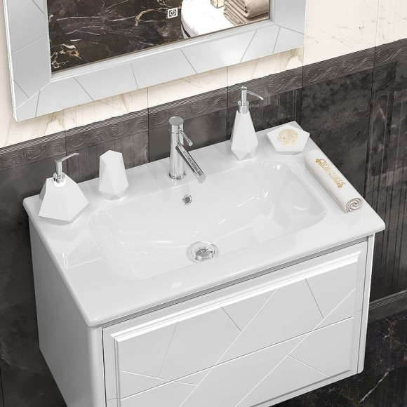 Тумба под раковину Opadiris Луиджи 80 00-00006179 подвесная Белая матовая