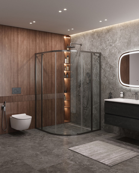 Душевой уголок Cezares Molveno 120x120 MOLVENO-R-11-90+30-C-GM-IV профиль Оружейная сталь стекло прозрачное Душевой уголок Cezares Molveno 120x120 MOLVENO-R-11-90+30-C-GM-IV профиль Оружейная сталь стекло прозрачное