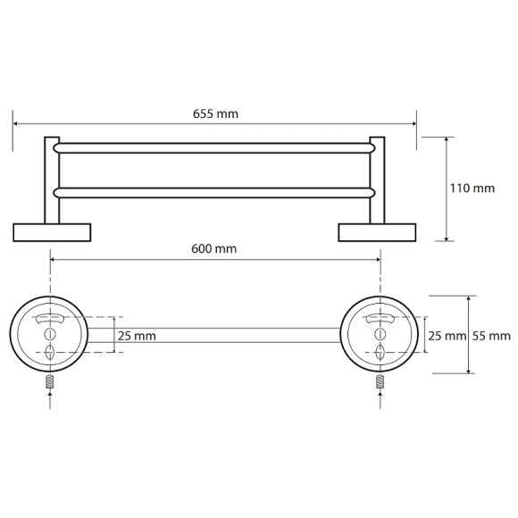 Полотенцедержатель Bemeta Dark 104204050 двойной Черный Полотенцедержатель Bemeta Dark 104204050 двойной Черный