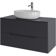Тумба с раковиной Orange Line 100 Li-100TugMDF+B05-520W подвесная Графит матовый
