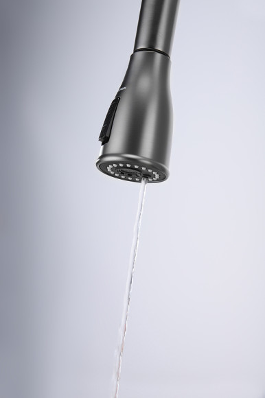 Смеситель для кухни Paulmark Lange La214212-GM Вороненая сталь