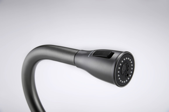 Смеситель для кухни Paulmark Lange La214212-GM Вороненая сталь