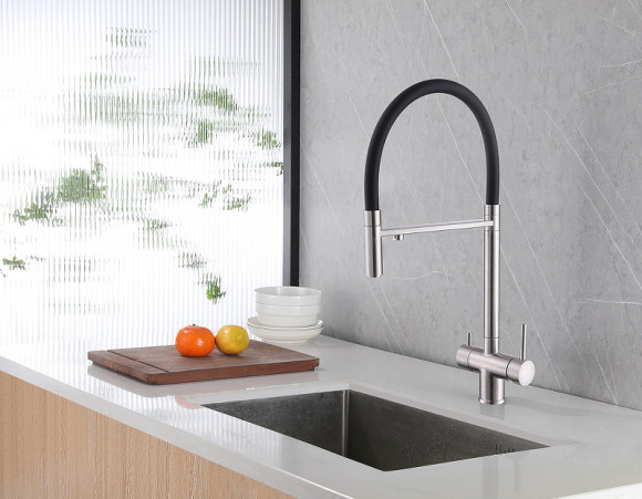 Смеситель для кухни Abber Wasser Kreis AF81141 Хром Черный матовый