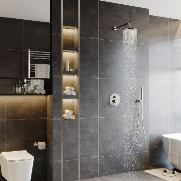 Душевая система Berges Nardis 2R 071003 Хром сильвер Душевая система Berges Nardis 2R 071003 Хром сильвер