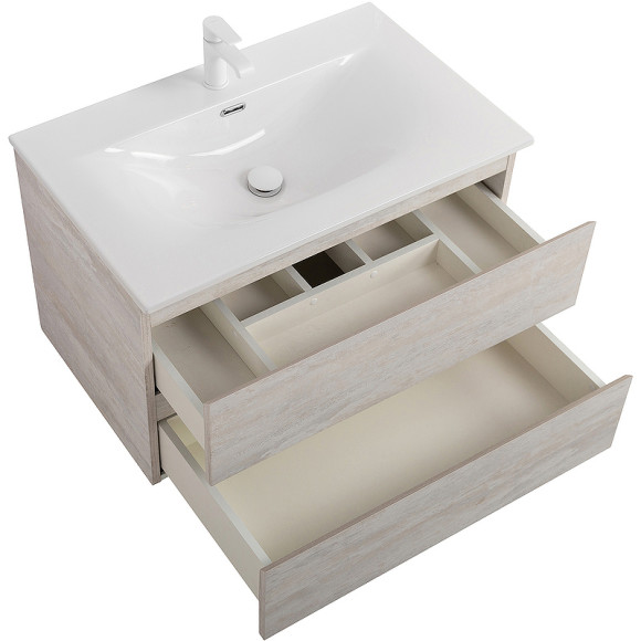 Тумба под раковину Cezares Molveno 80 MOLVENO-80-2C-SO-LB подвесная Legno Bianco