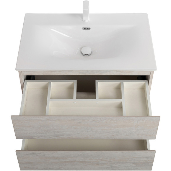 Тумба под раковину Cezares Molveno 80 MOLVENO-80-2C-SO-LB подвесная Legno Bianco