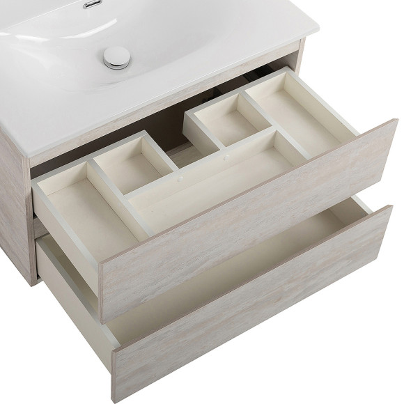 Тумба под раковину Cezares Molveno 80 MOLVENO-80-2C-SO-LB подвесная Legno Bianco