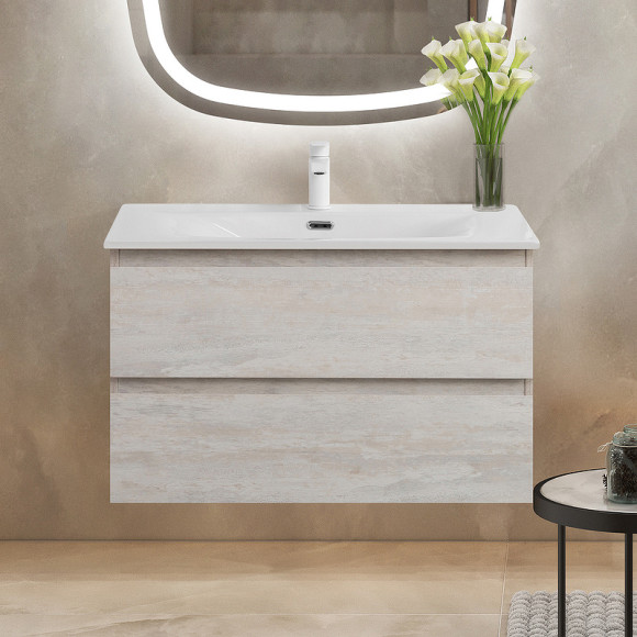 Тумба под раковину Cezares Molveno 80 MOLVENO-80-2C-SO-LB подвесная Legno Bianco