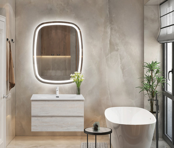 Тумба под раковину Cezares Molveno 80 MOLVENO-80-2C-SO-LB подвесная Legno Bianco